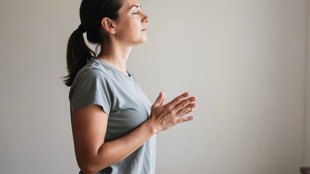 Artiste pratiquant un exercice de respiration et de concentration avant un événement