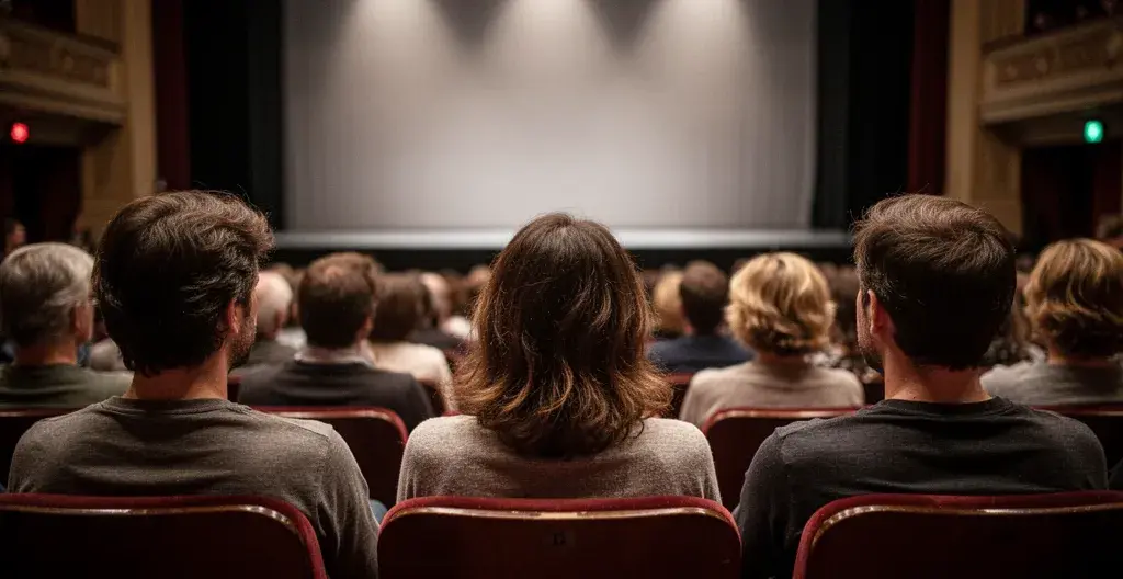 Spectateurs de théâtre regardant une performance Compagnie Candela