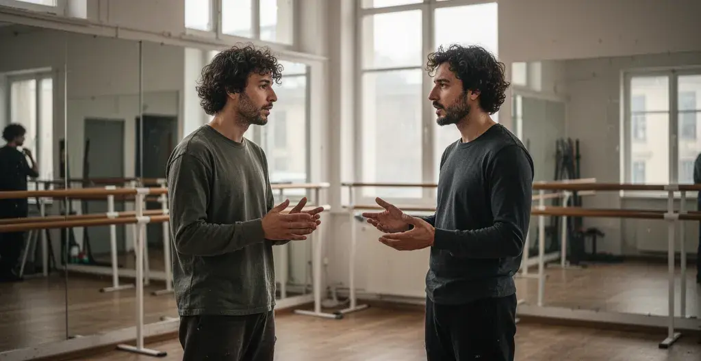 Artistes en répétition travaillant une chorégraphie contemporaine